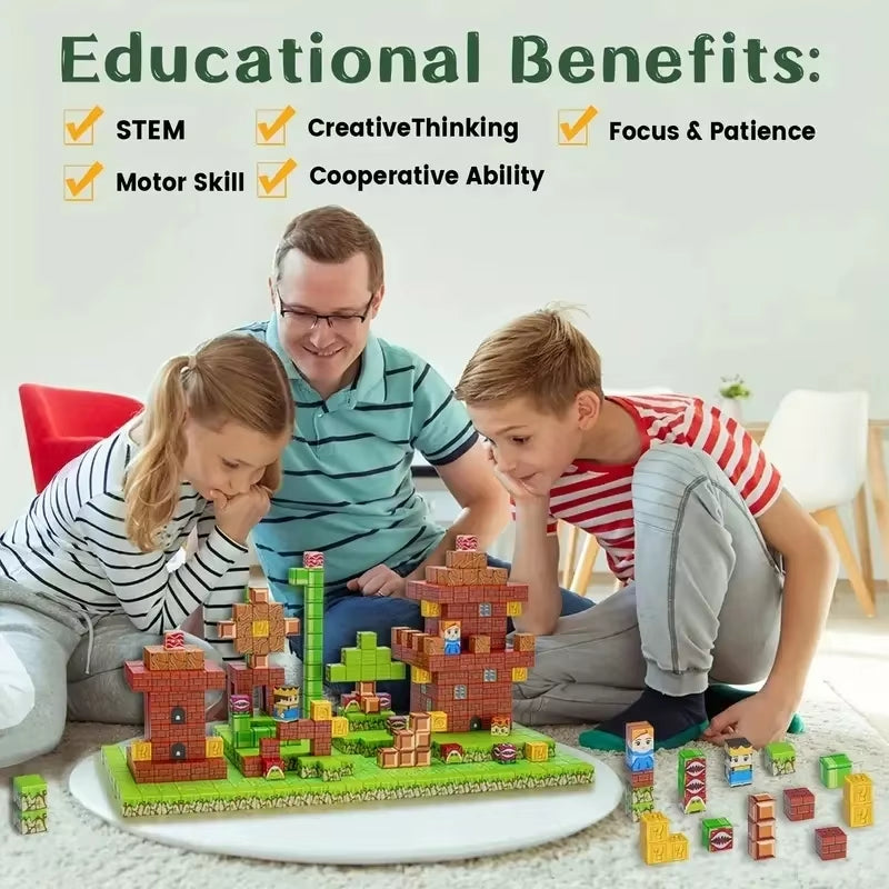 Magnetic Building Blocks Magnet Set for Boys Girls Age 3+ Diy Model Child Kids Montessori Sensory Toys